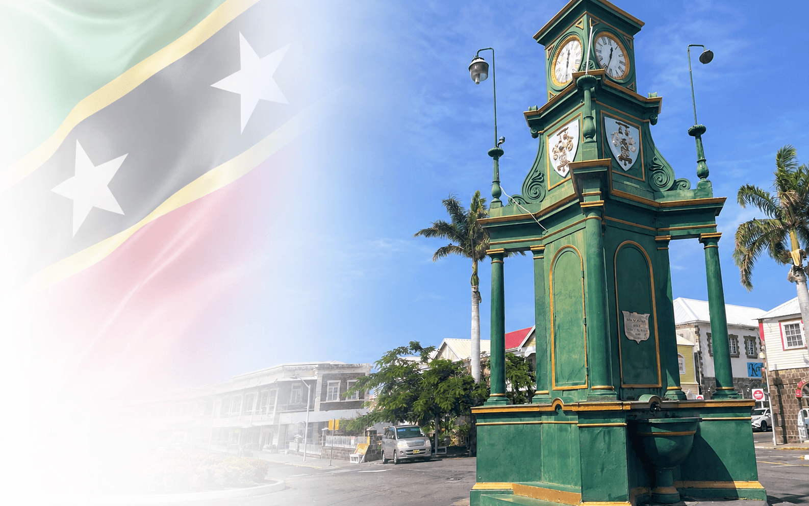 The Berkeley Memorial clock, Basseterre, St. Kitts.